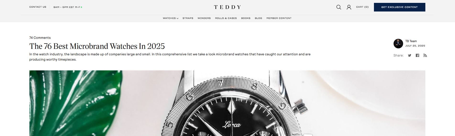 Isotope Watches and Teddy Baldassarre’s Top Microbrand List