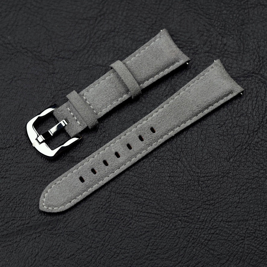 Grey Suede Round Quick-Release strap 20/18mm