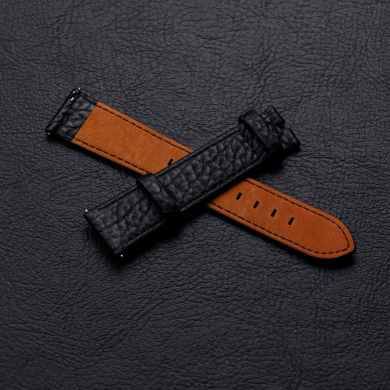 Black leather strap 20/18mm