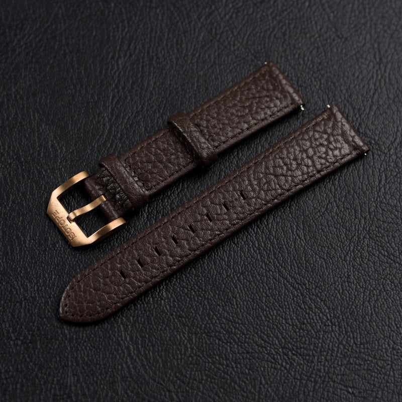 Brown leather strap 20/18mm