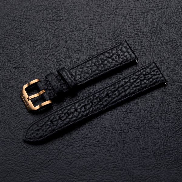 Black leather strap 20/18mm