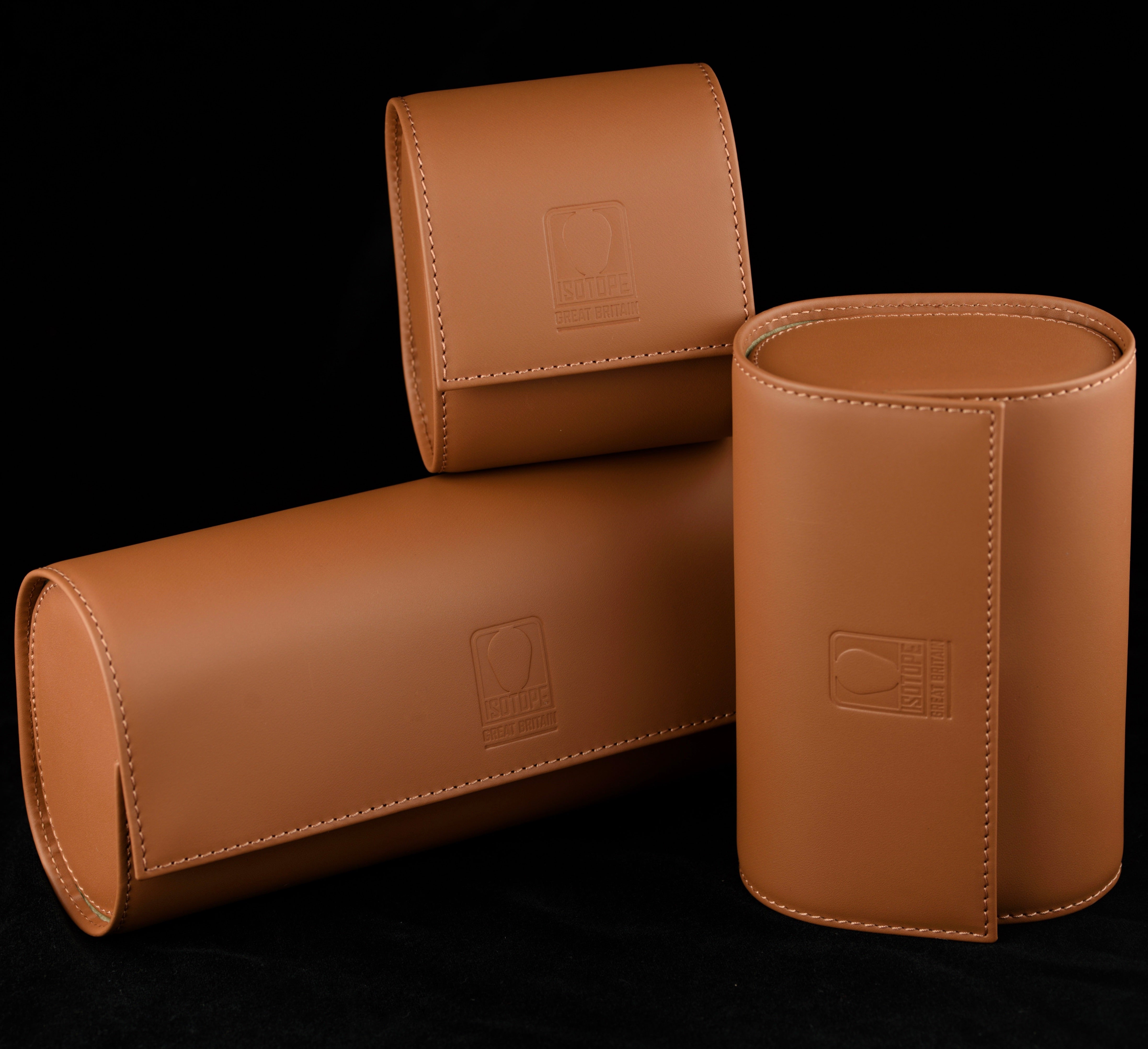 Leather Watch Roll - Camel Series