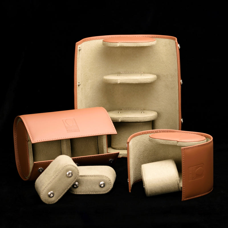 Leather Watch Roll - Camel Series